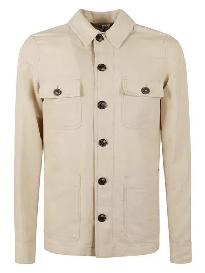 Jacob Cohen Cargo Buttoned Jacket In Neutrals