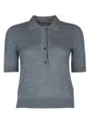 Jacob Cohen Studded Collar Short Sleeve Polo Shirt In Grey
