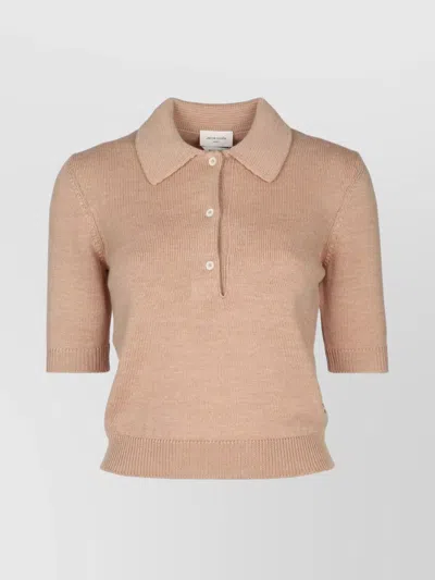 JACOB COHEN SHORT SLEEVE COLLARED KNIT TOP