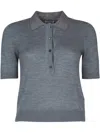 Jacob Cohen Studded Collar Short Sleeve Polo Shirt In Grey