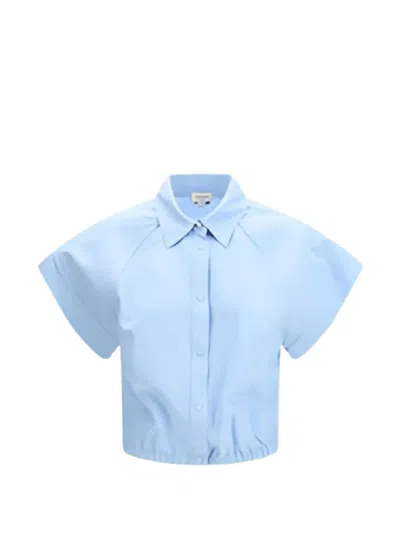 Jacob Cohen Short-sleeve Shirt In Striped Viscose And Linen Canvas In Blue