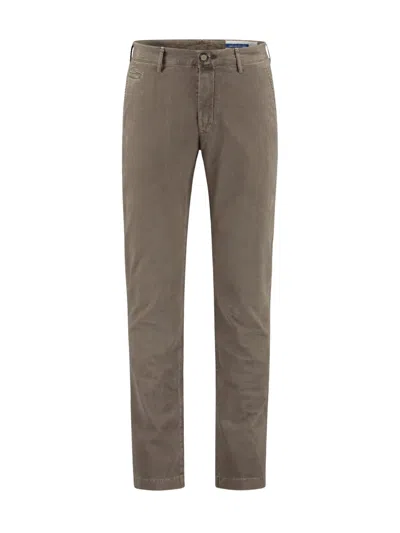 Jacob Cohen Straight Leg Denim Trousers With Pockets And Loops In Brown