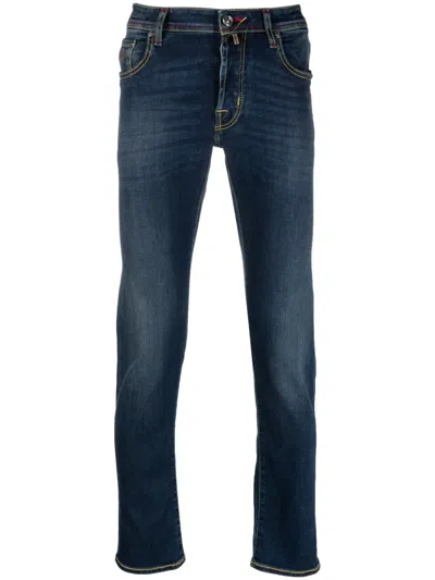 JACOB COHEN SKINNY-LEG LOGO-PATCH JEANS