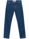 Jacob Cohen Skinny Stretch Cotton Long Jeans In Blue