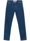 Jacob Cohen Skinny Stretch Cotton Long Jeans In Blue