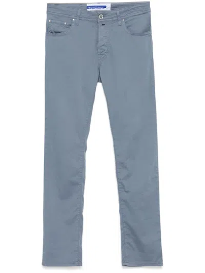 Jacob Cohen Sky Blue Slim Fit Chino Pants In Clear Blue
