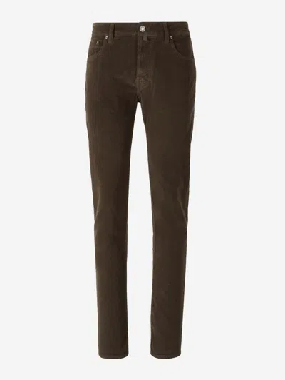 Jacob Cohen Slim Bard Corduroy Jeans In Brown