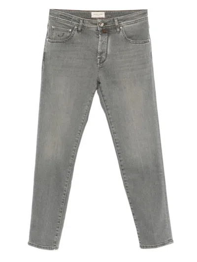 Jacob Cohen Slim Cropped Denim Jeans In Gray
