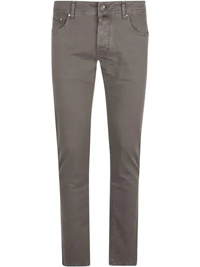 Jacob Cohen Tailored Fit Cotton Blend Jeans With Classic Five-pocket Design In Elephant Grey