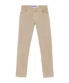Jacob Cohen Sand Beige Stretch Trousers In Nude