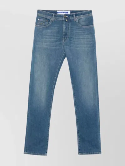 Jacob Cohen Slim Faded Effect Jeans With Belt Loops In Blue