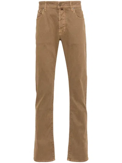 Jacob Cohen Corduroy Straight-leg Trousers In Brown