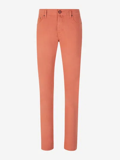 Jacob Cohen Slim Fit Bard Trousers In Orange