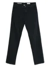 Jacob Cohen Slim Waist Denim Trousers With Pockets In Black