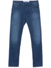 Jacob Cohen Skinny Stretch Cotton Long Jeans In Blue
