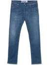 Jacob Cohen Slim Faded Effect Jeans With Belt Loops In Clear Blue