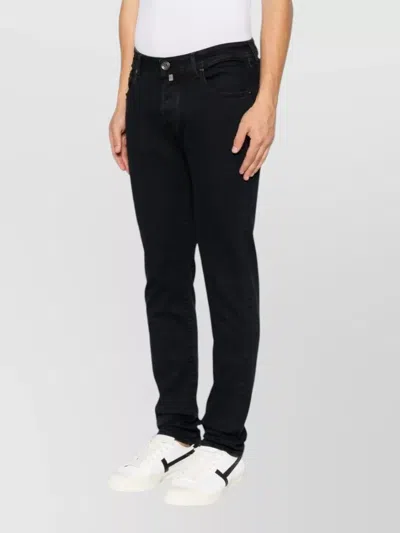 Jacob Cohen Slim Fit Denim Jeans Mid Rise Design In Black