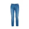 Jacob Cohen Slim-fit Denim Jeans With Green Leather Accents And Accessories