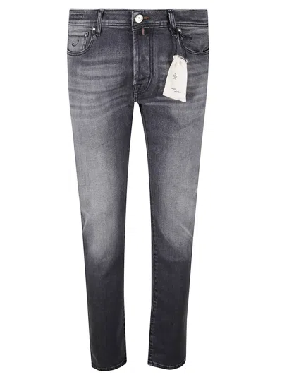 Jacob Cohen Slim Fit Grey Jeans With Vintage Wash In Gray
