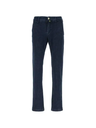 Jacob Cohen Denim Trousers Five Pocket Belt Loops In Blue