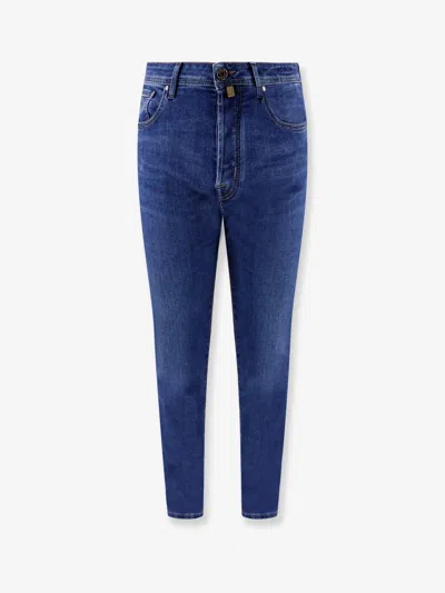Jacob Cohen Slim Fit Jeans With Iconic Handkerchief In Blue