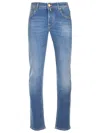 Jacob Cohen Belt Ring Denim Trousers In Blue