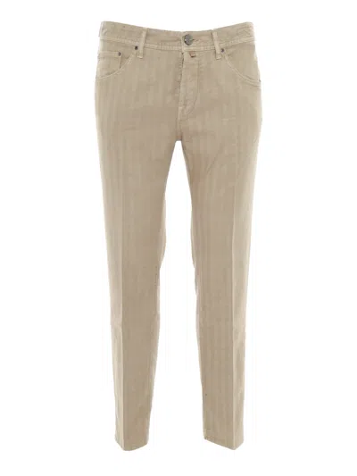 Jacob Cohen Slim Fit Trousers In Beige