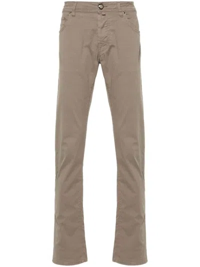 Jacob Cohen Slim-fit Smoke Grey Stretch-cotton Twill Nick Jeans In Brown