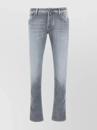 Jacob Cohen Slim Fit Tapered Jeans With 17cm Hem In Grey