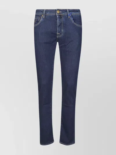 Jacob Cohen Slim Fit Trousers With Embroidered Back Pocket