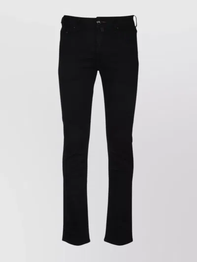Jacob Cohen Slim Leg Five-pocket Trousers With Belt Loops In Black