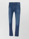 Jacob Cohen Slim Stretch Denim Trousers With 17cm Leg In Blue