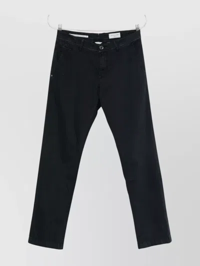 JACOB COHEN SLIM WAIST DENIM TROUSERS WITH POCKETS