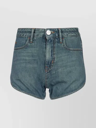 Jacob Cohen Stitched Belt Loops Five-pocket Shorts In Blue