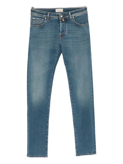 Jacob Cohen Faded-wash Denim Jeans In Blue