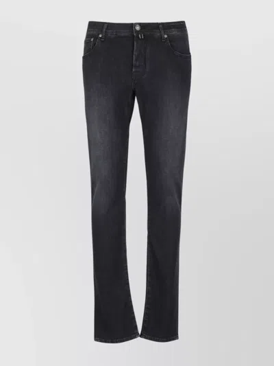 Jacob Cohen Straight Cotton Jeans Belt Loops In Black