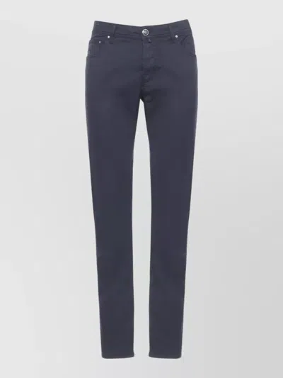 Jacob Cohen Straight Cotton Pants Five Pocket Design In Blue