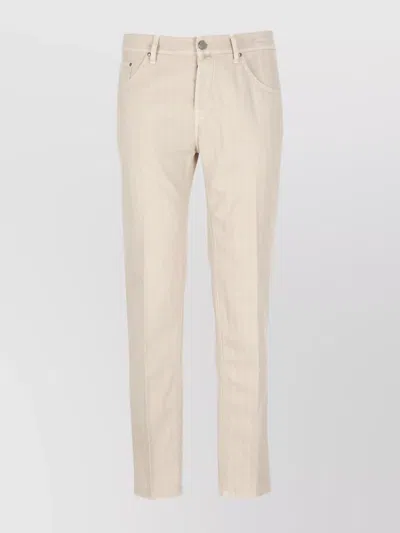 Jacob Cohen Straight Cut Cotton Jeans Rivets In Neutral