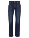 Jacob Cohen Straight Cut Stretch Cotton Jeans In Blue