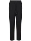 Jacob Cohen Straight-leg Black Trousers With Drawstring Waist In Black