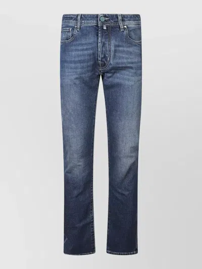 Jacob Cohen Straight Leg Denim Jeans Five Pocket Design In Blue