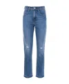 Jacob Cohen Straight-leg Distressed Jeans In Blue