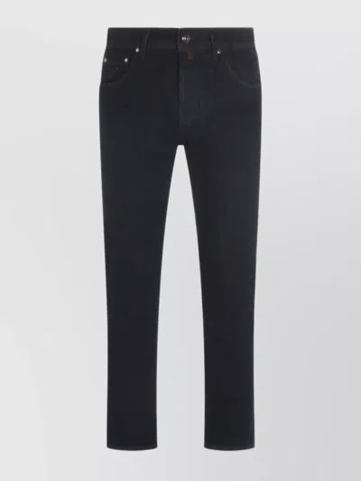 Jacob Cohen Straight Leg Five-pocket Trousers Rivet Accents In Black