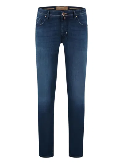 Jacob Cohen Super Slim Fit Dark Blue Jeans With Paisley-print Bandana