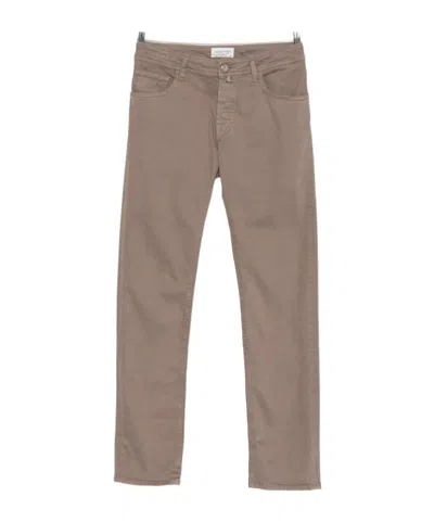 Jacob Cohen Nick Logo-patch Five-pocket Trousers In Gray