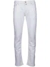 Jacob Cohen Belted Five-pocket Riveted Trousers In White