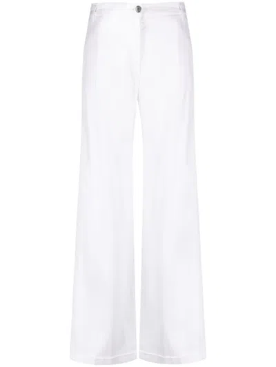 Jacob Cohen Straight-leg Linen-blend Trousers In White