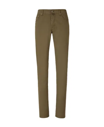 Jacob Cohen Logo-embroidered Straight-leg Trousers In Green