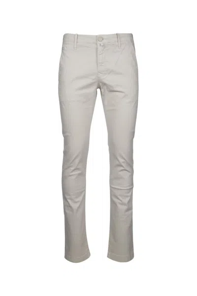 Jacob Cohen Straight Leg Stretched Chinos In Offwhite