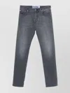 Shop Jacob Cohen Straight Leg Trousers Faded Effect In Grey